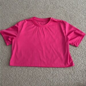 Pink Athletic Cropped Shirt